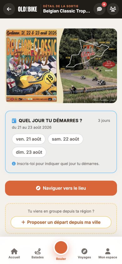 Fiche détaillée d'une sortie moto