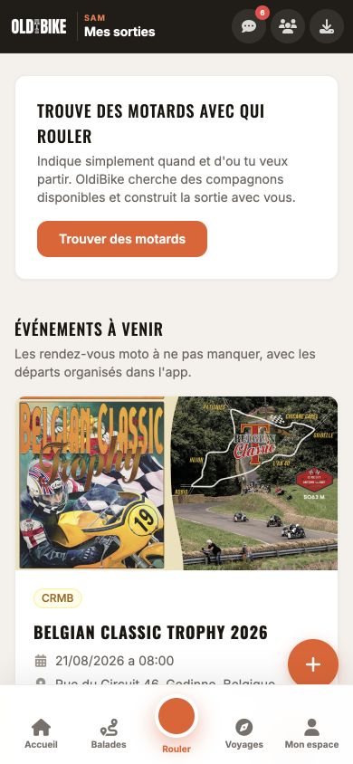 Sorties moto proposées dans OldiBike