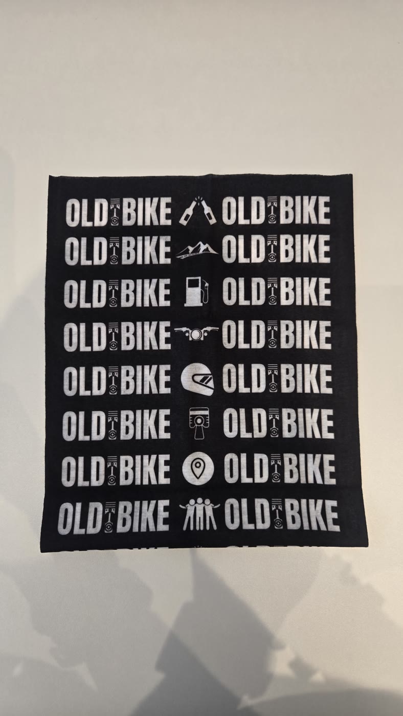 Tour de cou OldiBike noir et blanc, motif complet